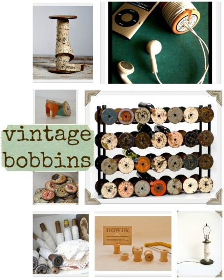 vintage wooden spool and bobbin ideas